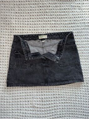 Vintage United Colors Of Benetton Washed Black Denim Mini Skirt Made In Italy